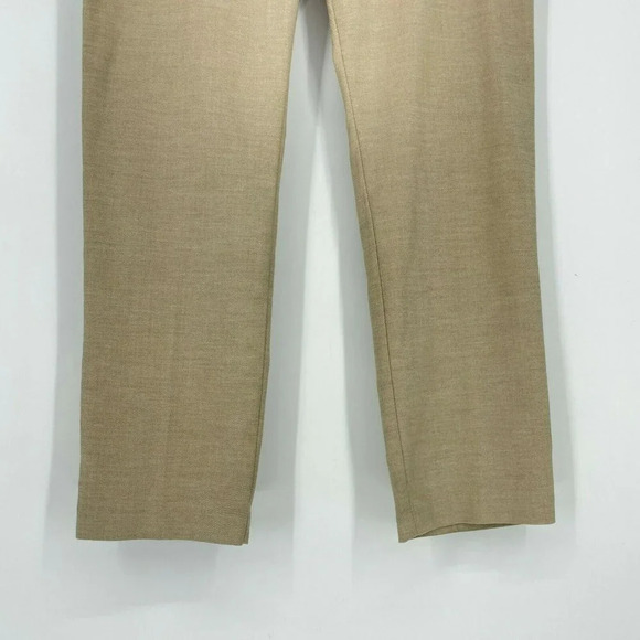 H&M Dress Pants Women's Sz 12 High-Rise Side Zip Mid Rise Straight Khaki Brown - Picture 5 of 7